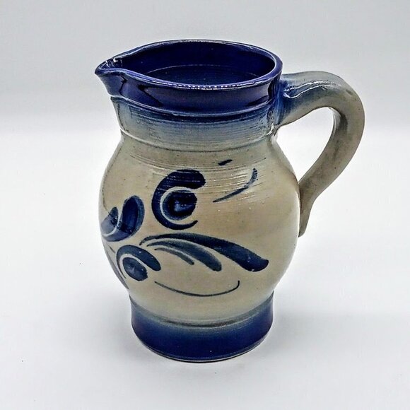 Gres D'Alsace Anne Ehret French Blue Grey Salt Glazed Pitcher - Picture 1 of 8
